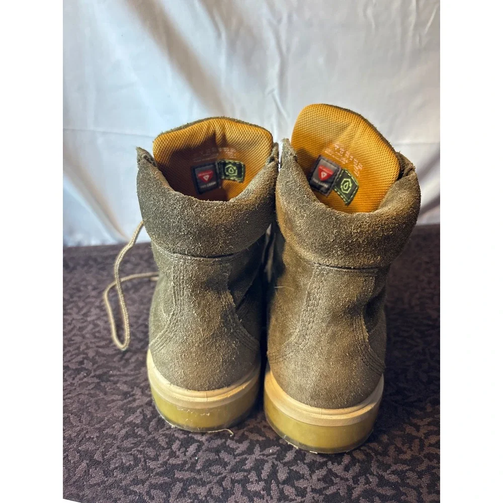 Timberland Kids 6 Inch Waterproof Insulated Suede Boots Olive Green A18LA Size 5